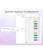 Configure your spinner by adding or remove specific segments that contain Display Text, Discount & Segment Color.<br></br>
Also, set the wheel text alignment by the Horizontal or Vertical & Back To Website button.